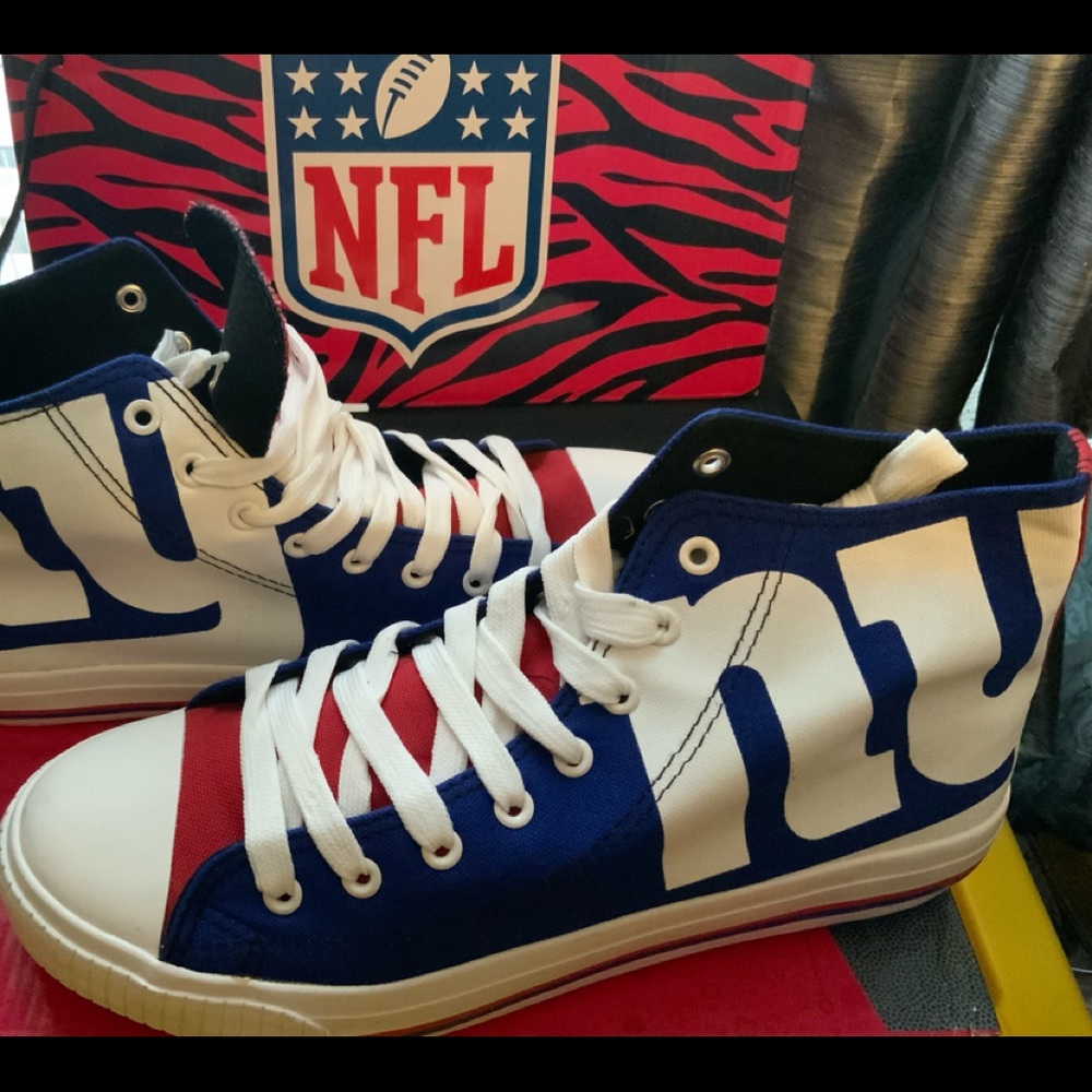 Brand new NFL NY Giants  Hi Top Sneakers. Men’s size 9